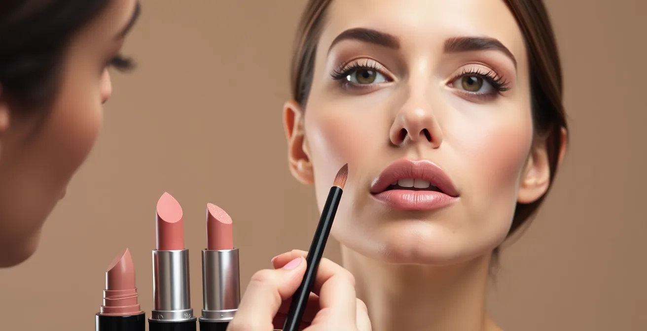 Professionelles Lip Contouring mit drei Farbnuancen für 3D-Effekt