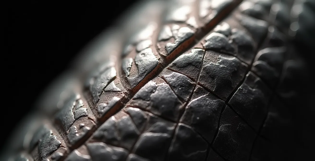 Extreme Makroaufnahme zeigt den Unterschied zwischen handgefertigten und maschinellen Gravurdetails