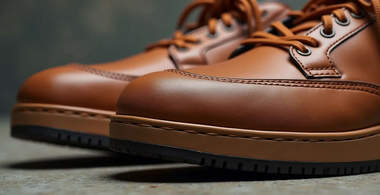 Hochwertige Plateau-Sneaker aus Leder im Vergleich zu Stoffmodellen, die den qualitativen Unterschied im Material zeigen.