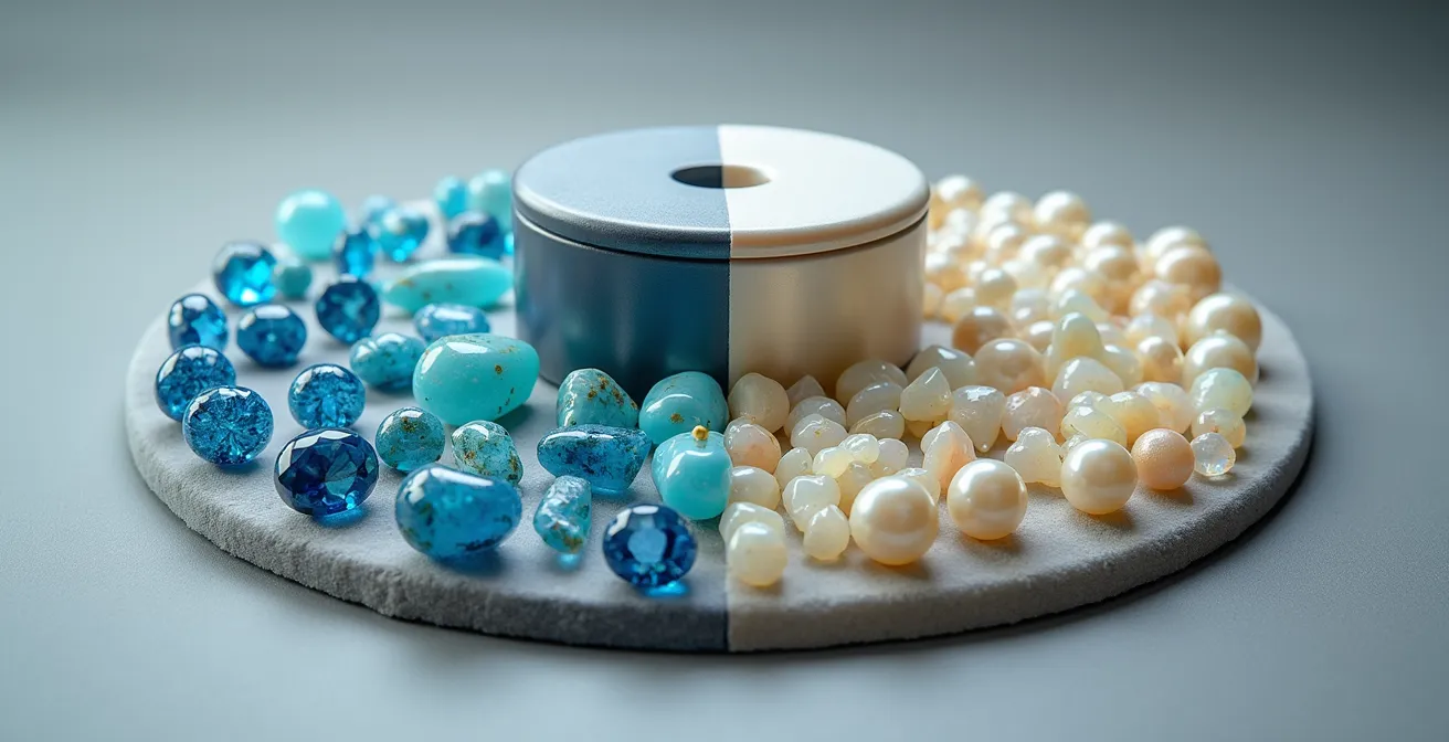 Vergleich sichere und unsichere Edelsteine für Ultraschallreinigung